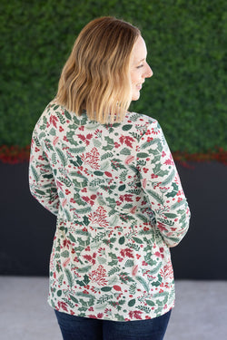 3/4 Sleeve Sarah Ruffle - Holiday Berry FINAL SALE