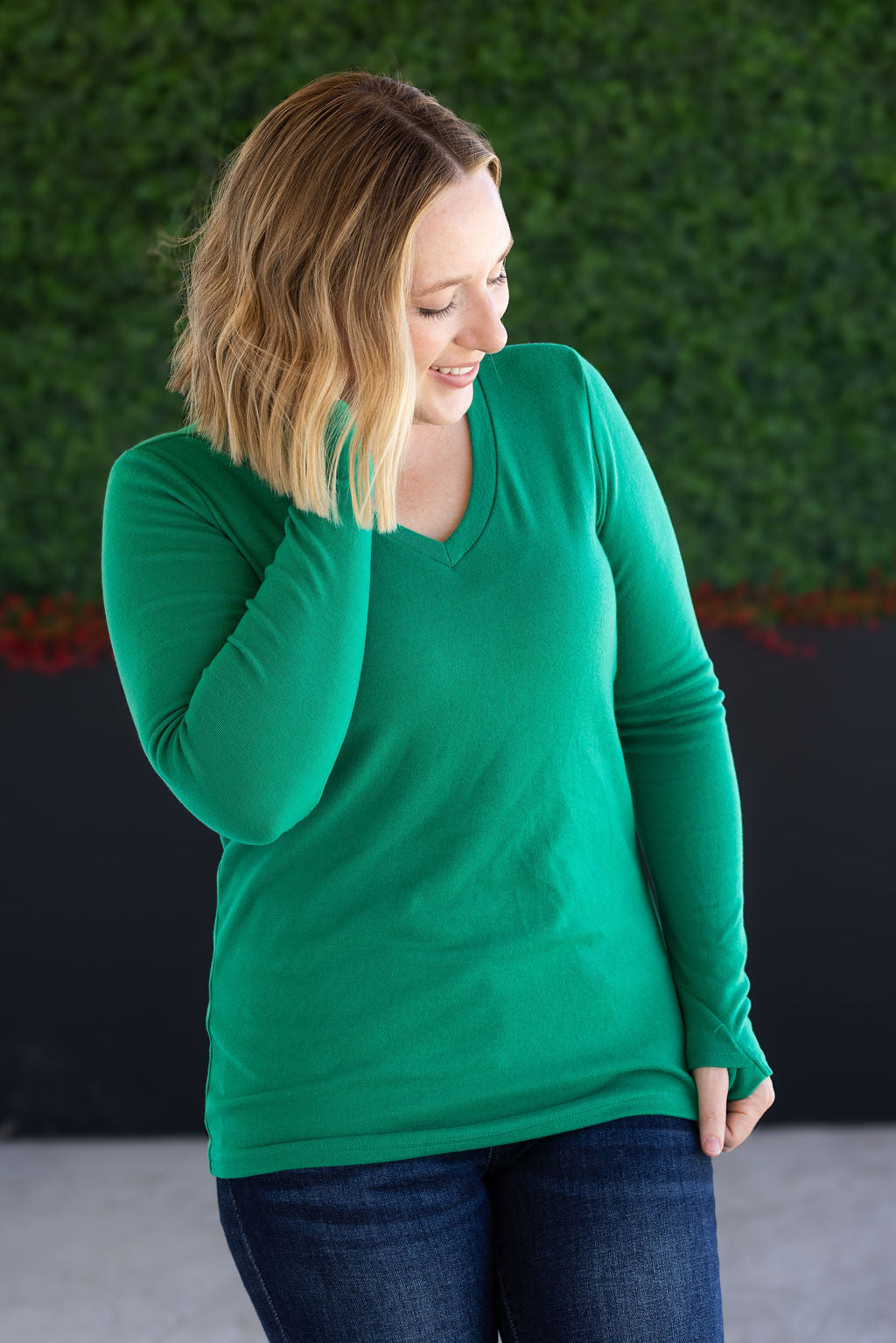 Leah Long Sleeve Top - Green