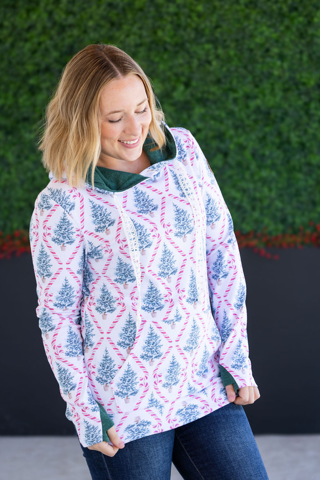 Hailey Pullover Hoodie - Candy Cane Lane