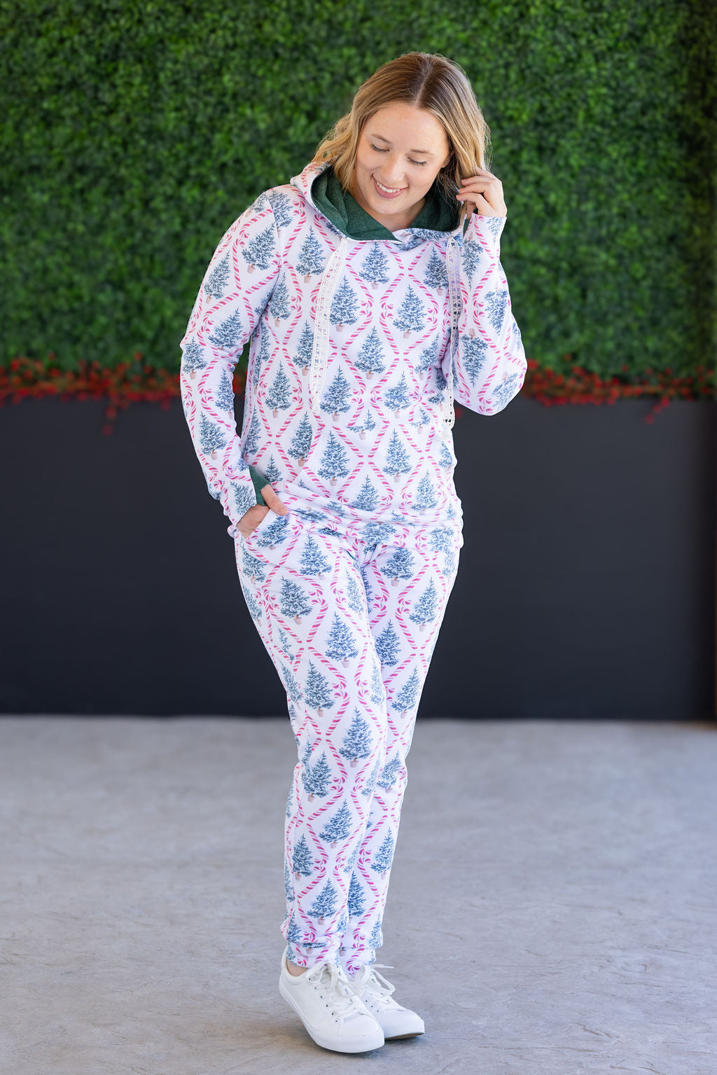 Hailey Pullover Hoodie - Candy Cane Lane