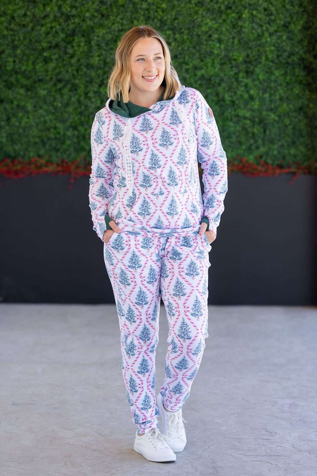 Hailey Pullover Hoodie - Candy Cane Lane