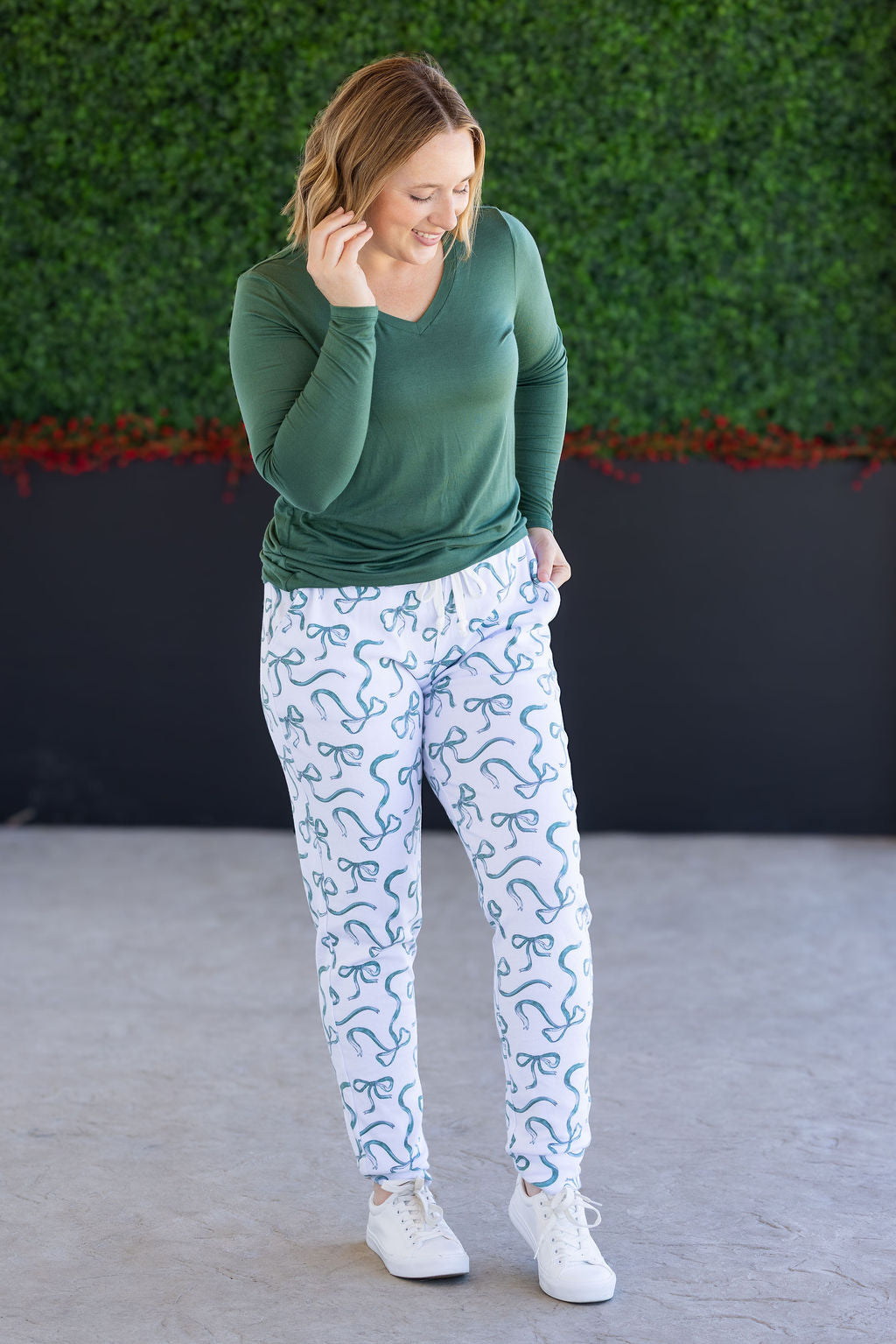 Classic Joggers - Green Ribbons