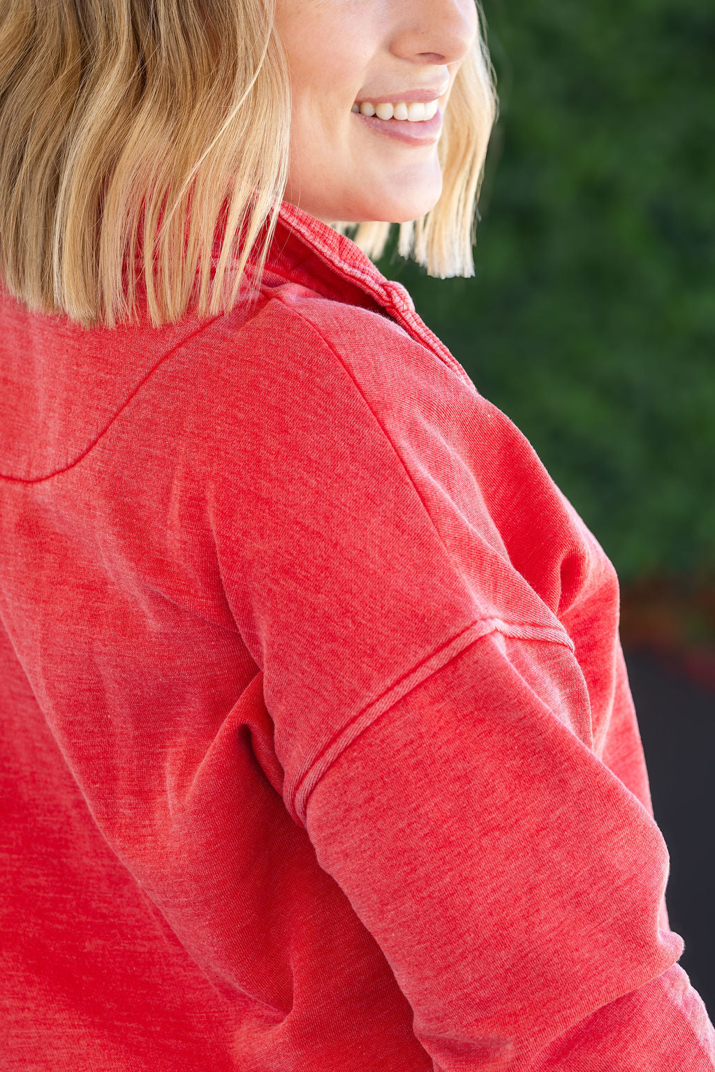Jesse Vintage Wash Snap Pullover - Red