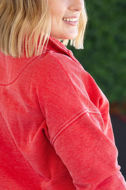 Jesse Vintage Wash Snap Pullover - Red