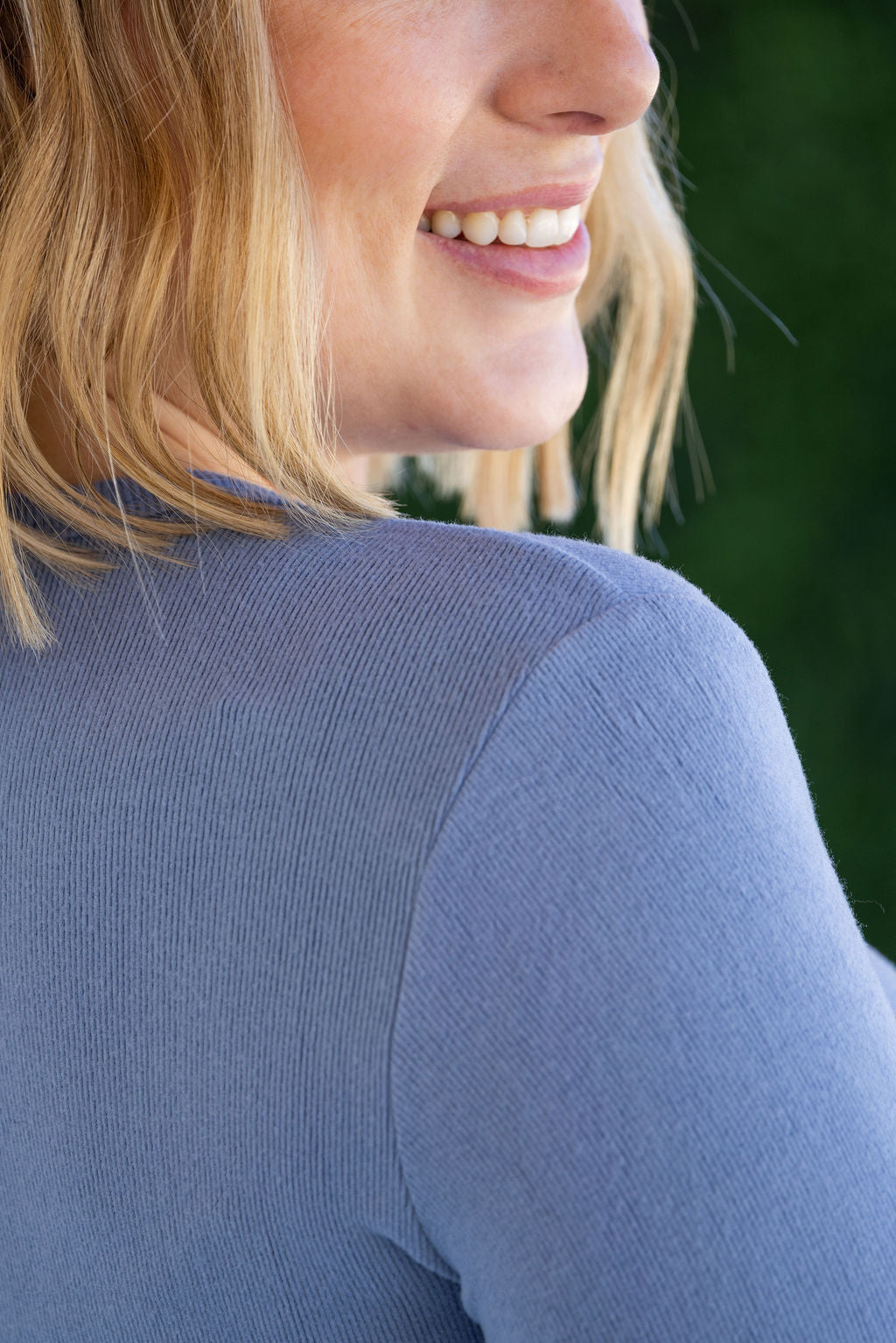 Georgia Long Sleeve Top - Dusty Blue