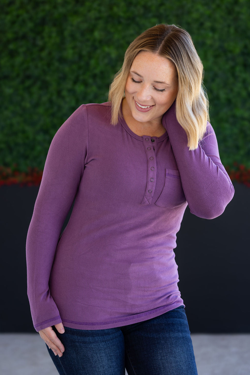 Georgia Long Sleeve Top - Purple