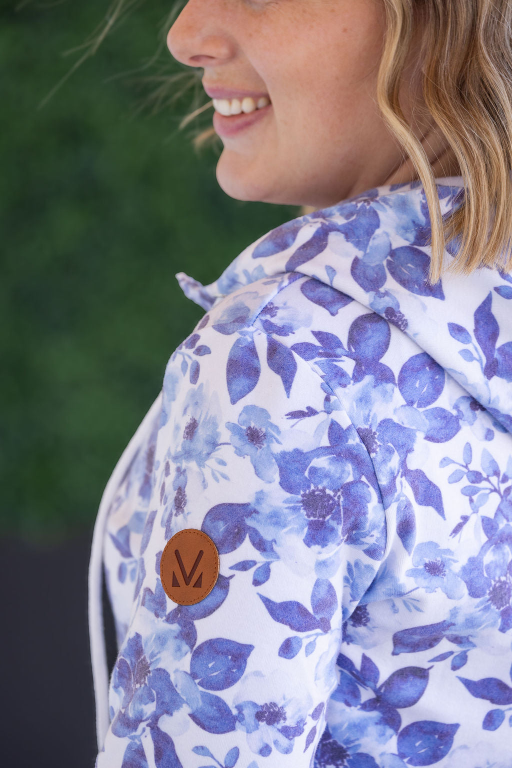 HalfZip Hoodie - Sapphire Floral