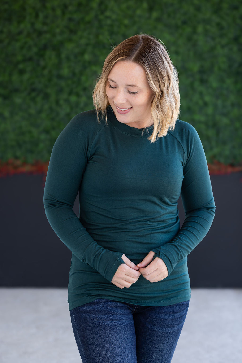 Blair Long Sleeve Top - Hunter Green