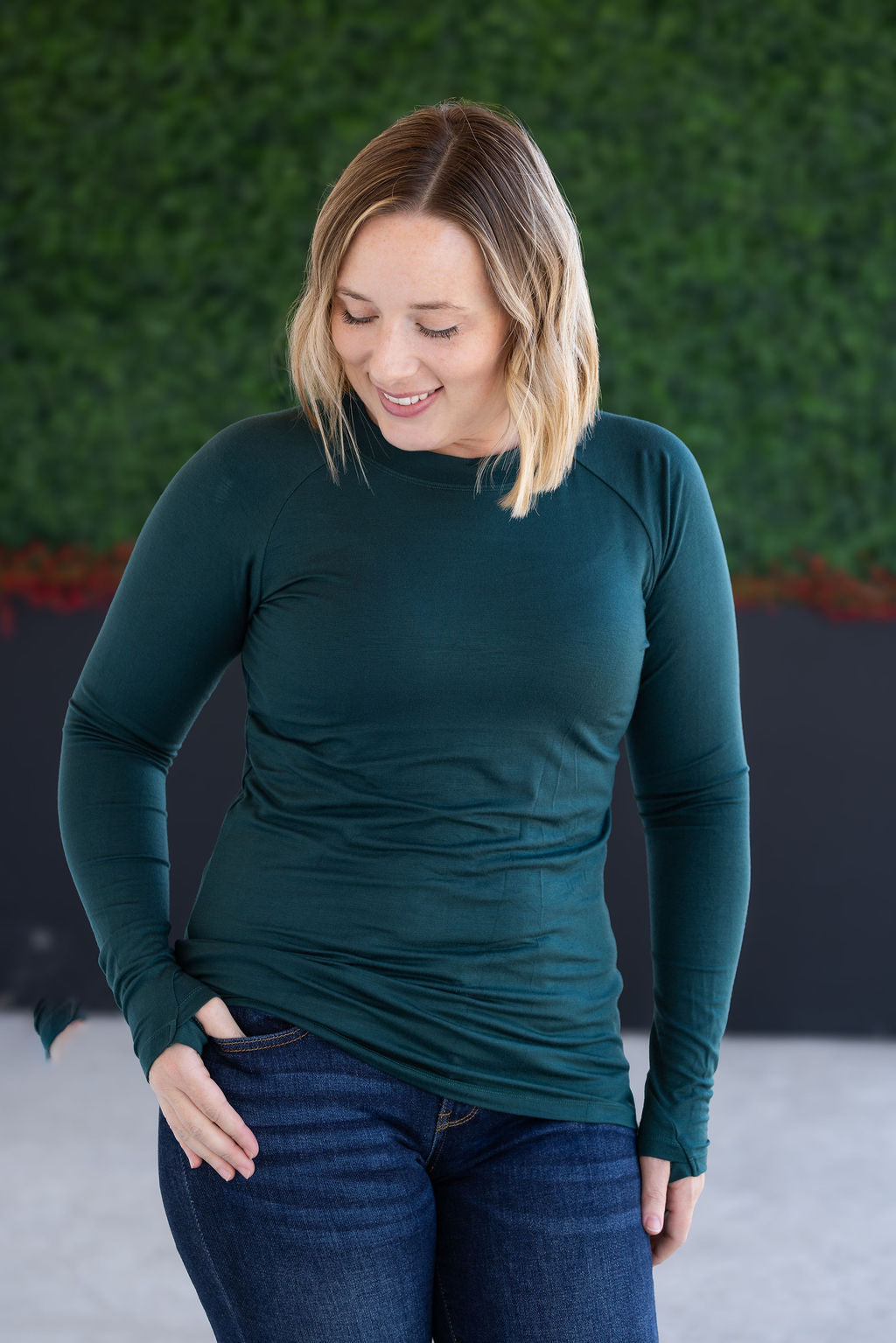 Blair Long Sleeve Top - Hunter Green