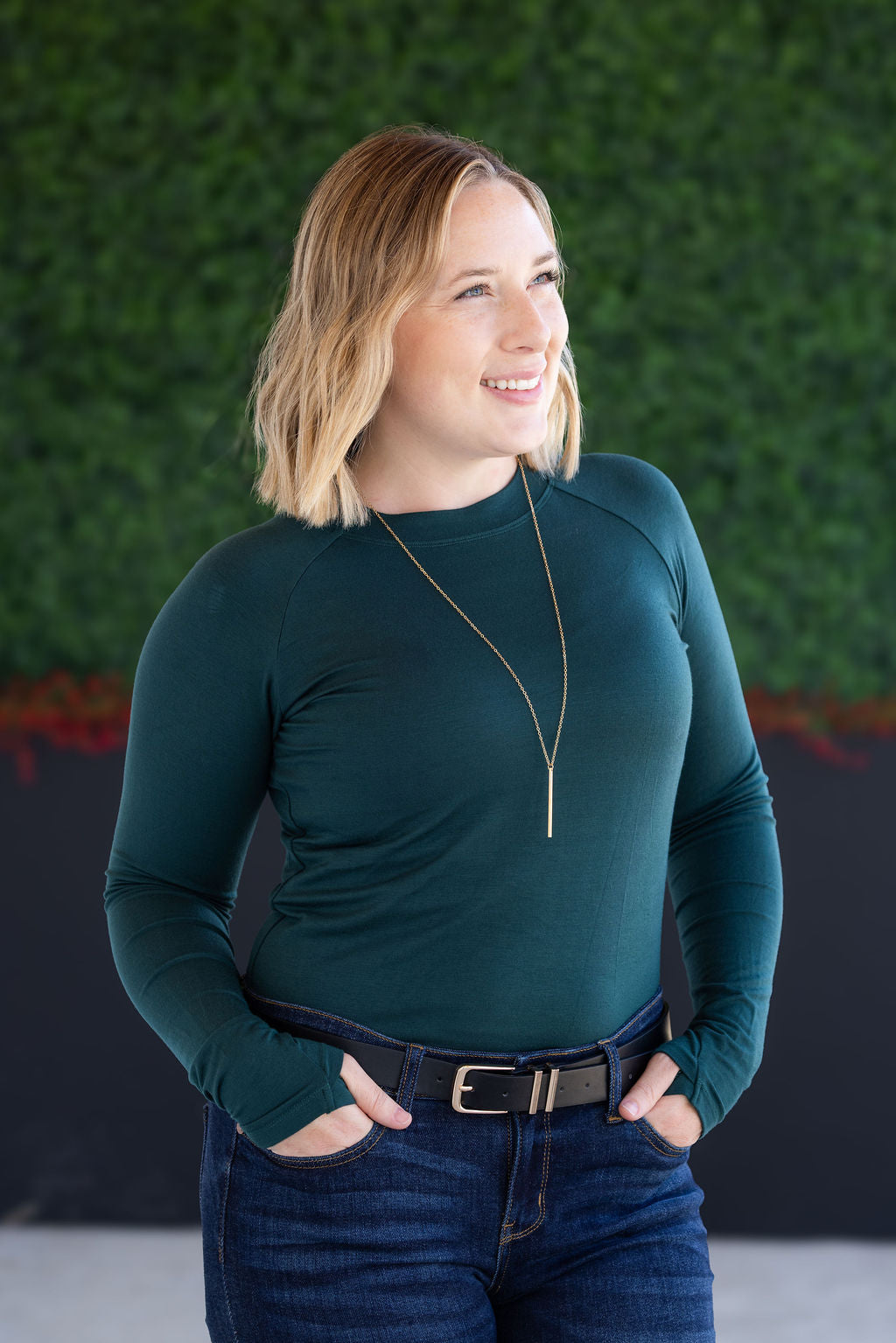 Blair Long Sleeve Top - Hunter Green