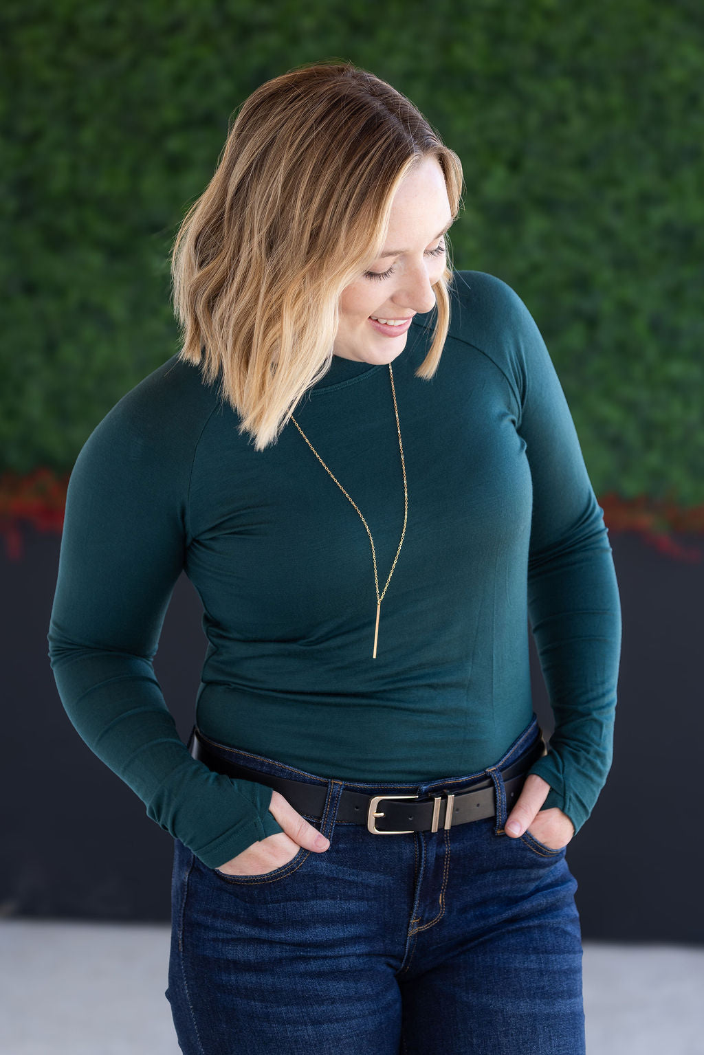 Blair Long Sleeve Top - Hunter Green