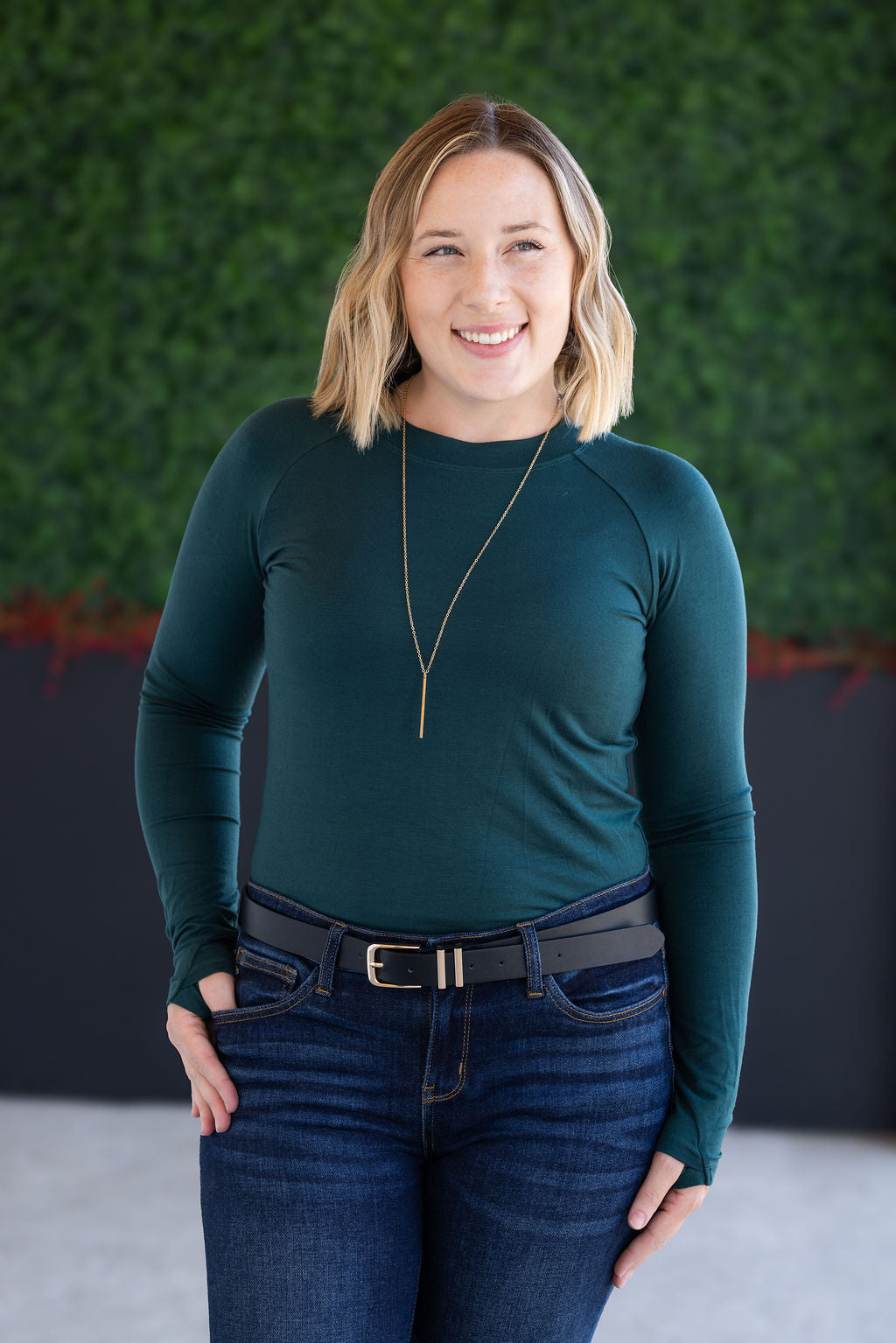 Blair Long Sleeve Top - Hunter Green