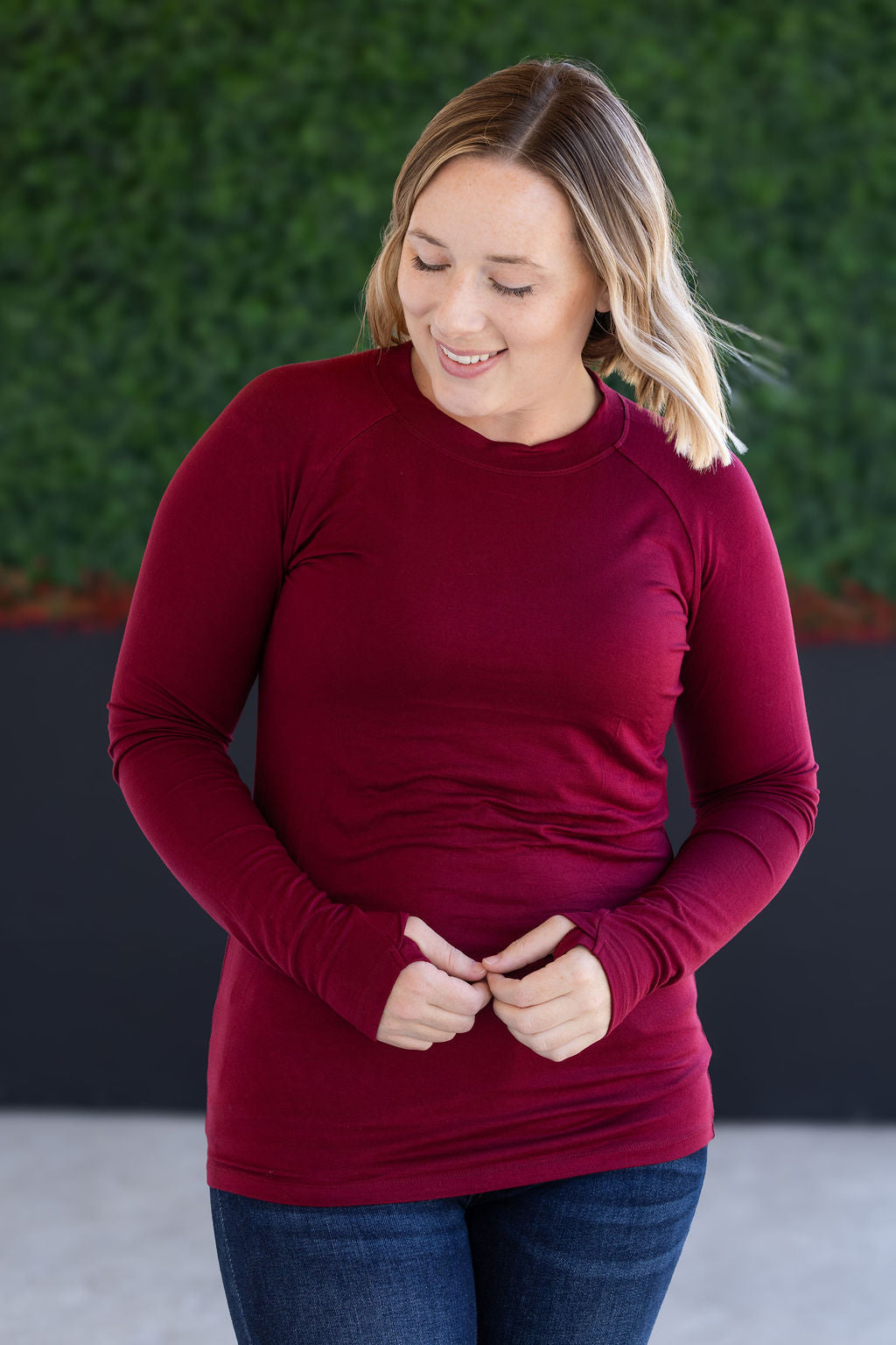 Blair Long Sleeve Top - Burgundy