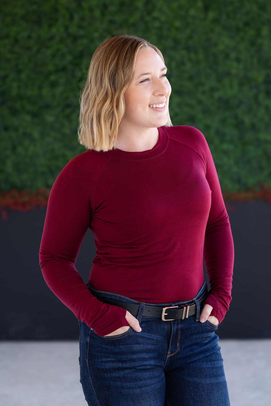 Blair Long Sleeve Top - Burgundy