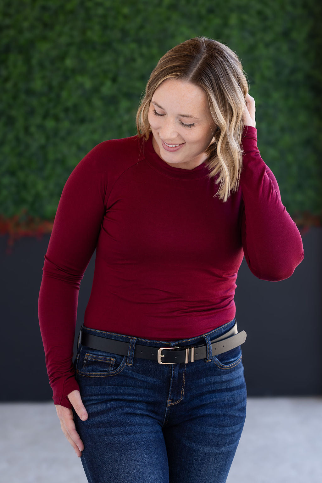 Blair Long Sleeve Top - Burgundy