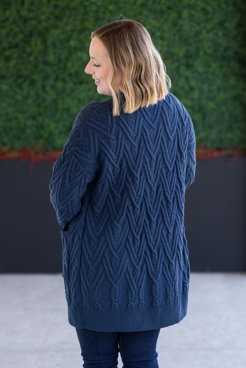 Brooks Button Sweater Cardigan - Navy