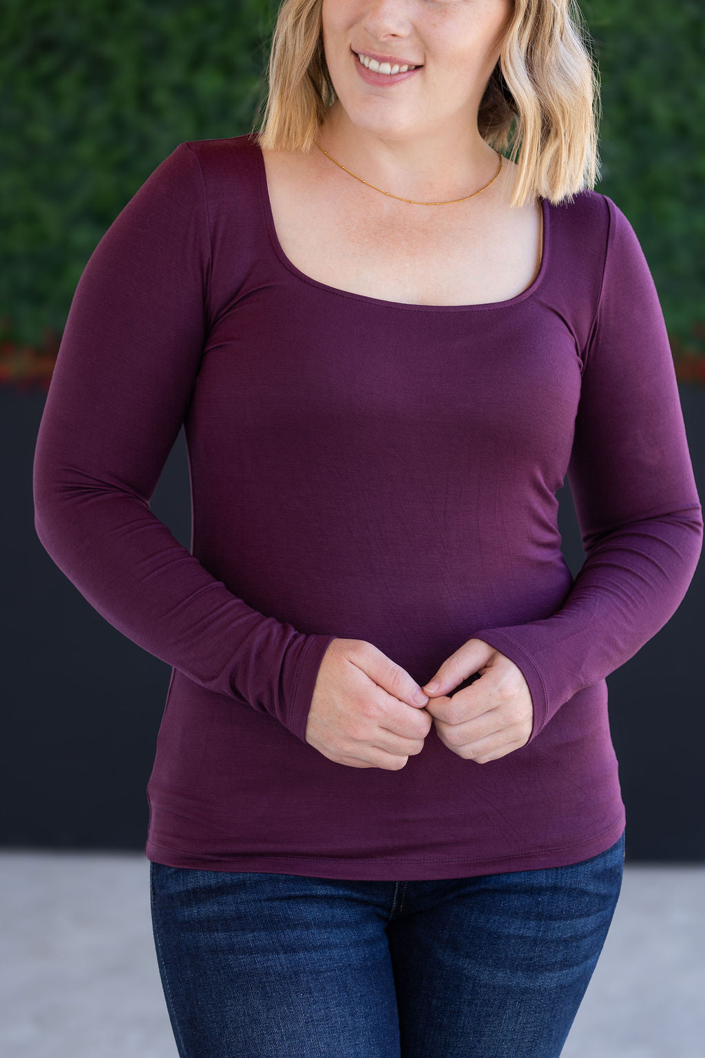 Alyssa Long Sleeve Top - Plum