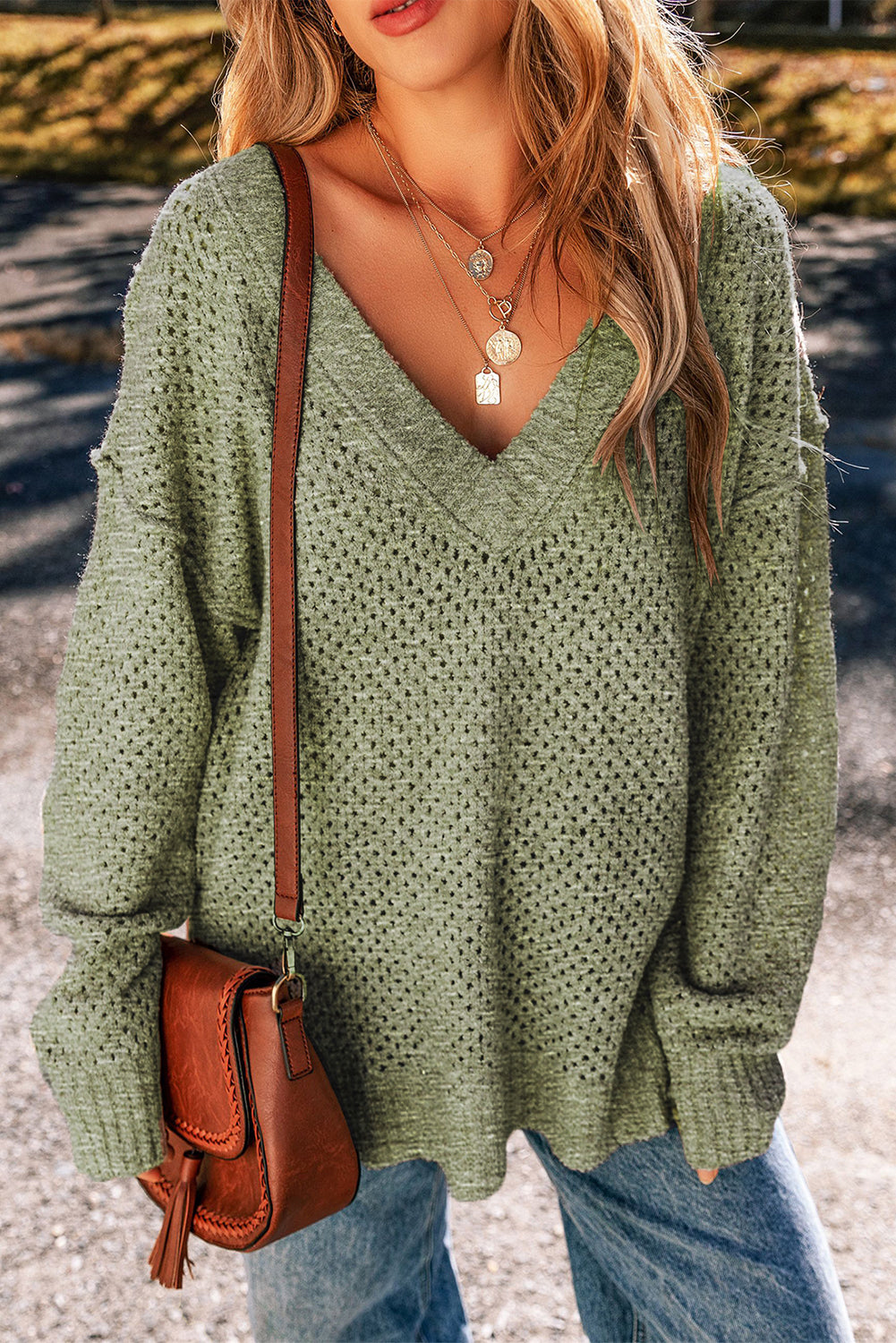 Loose Eyelet Sweater WTW