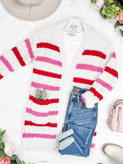 Valentine's Stripe Cardigan