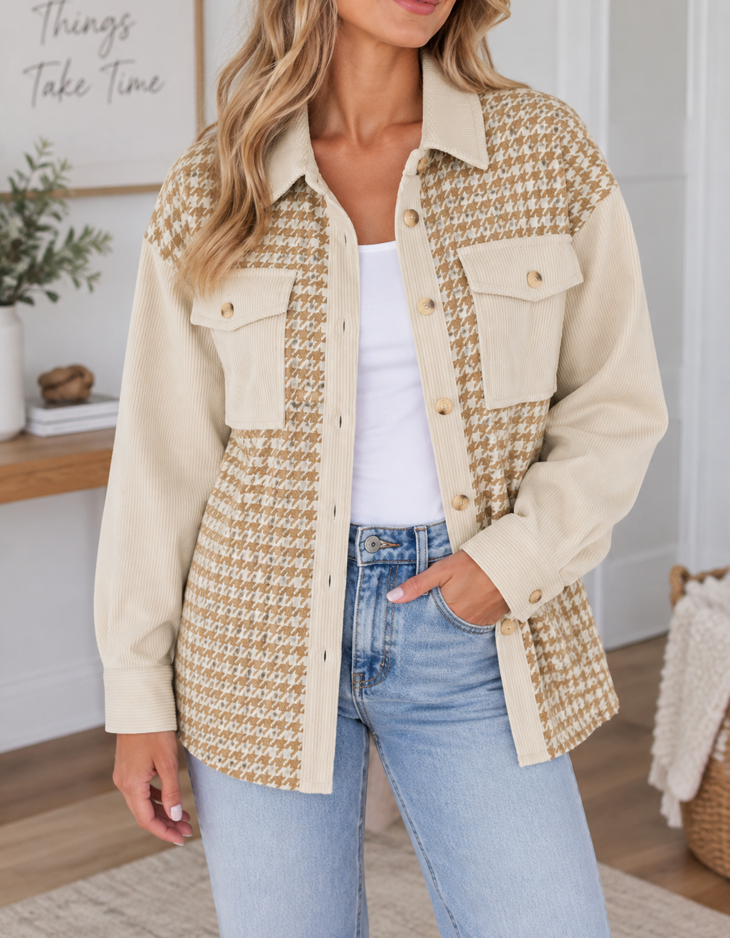 Parchment Corduroy Shacket WTW