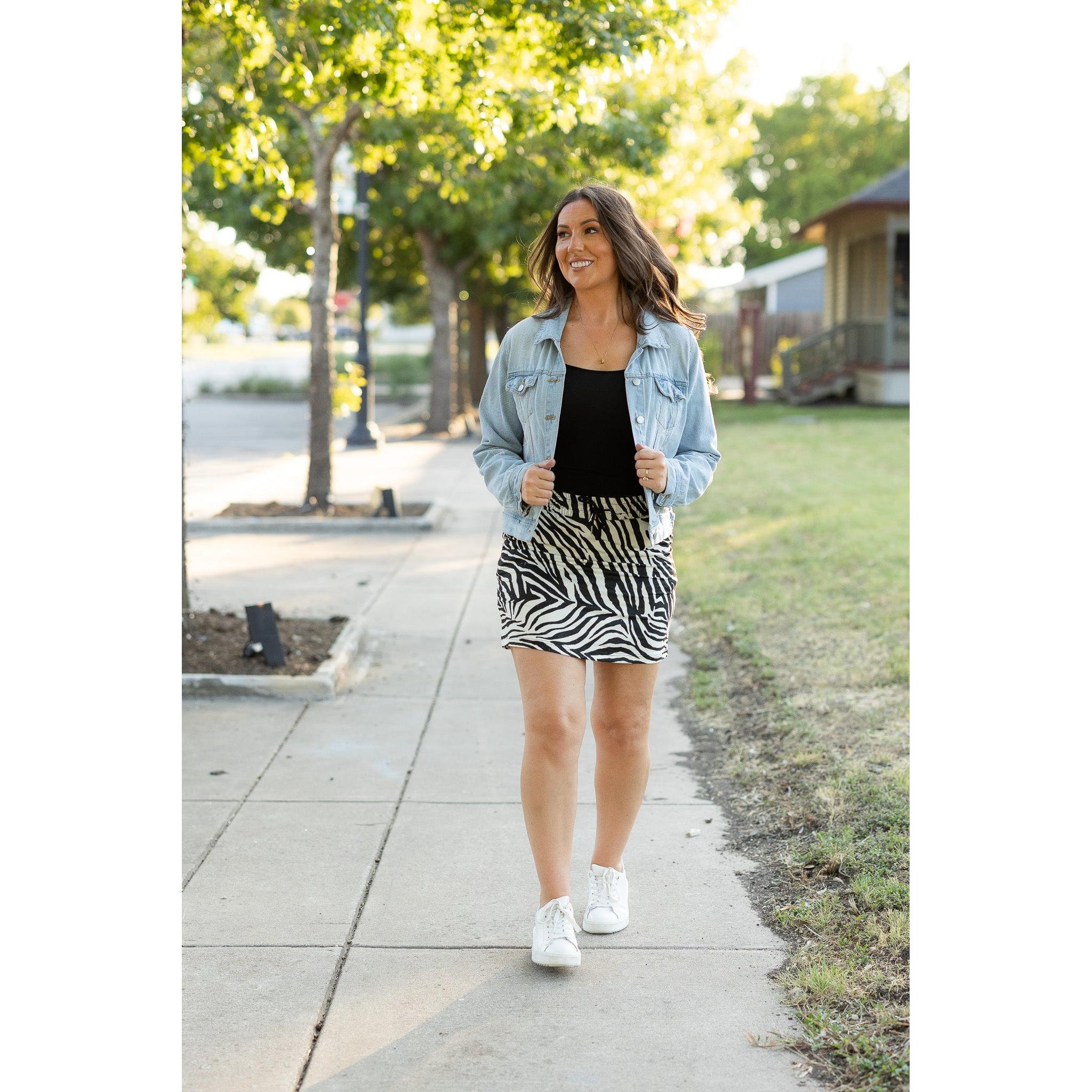 Ready to Ship | The Zoe - Zebra Print Jogger Skirt