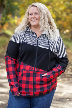 Colorblock Fullzip - Plaid and Stripes