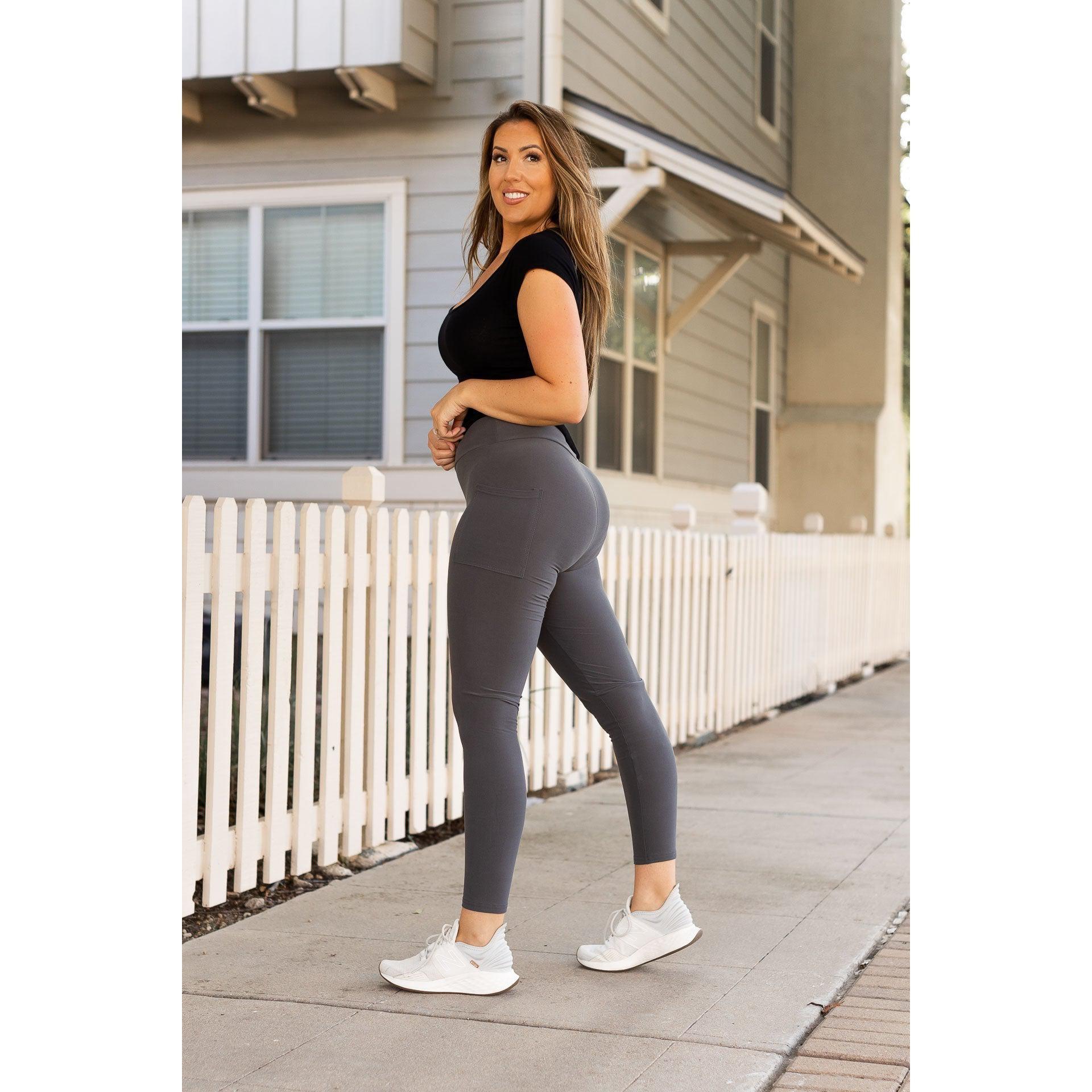 Ready to Ship | The Carmen - Charcoal Full Length Leggings with Pockets