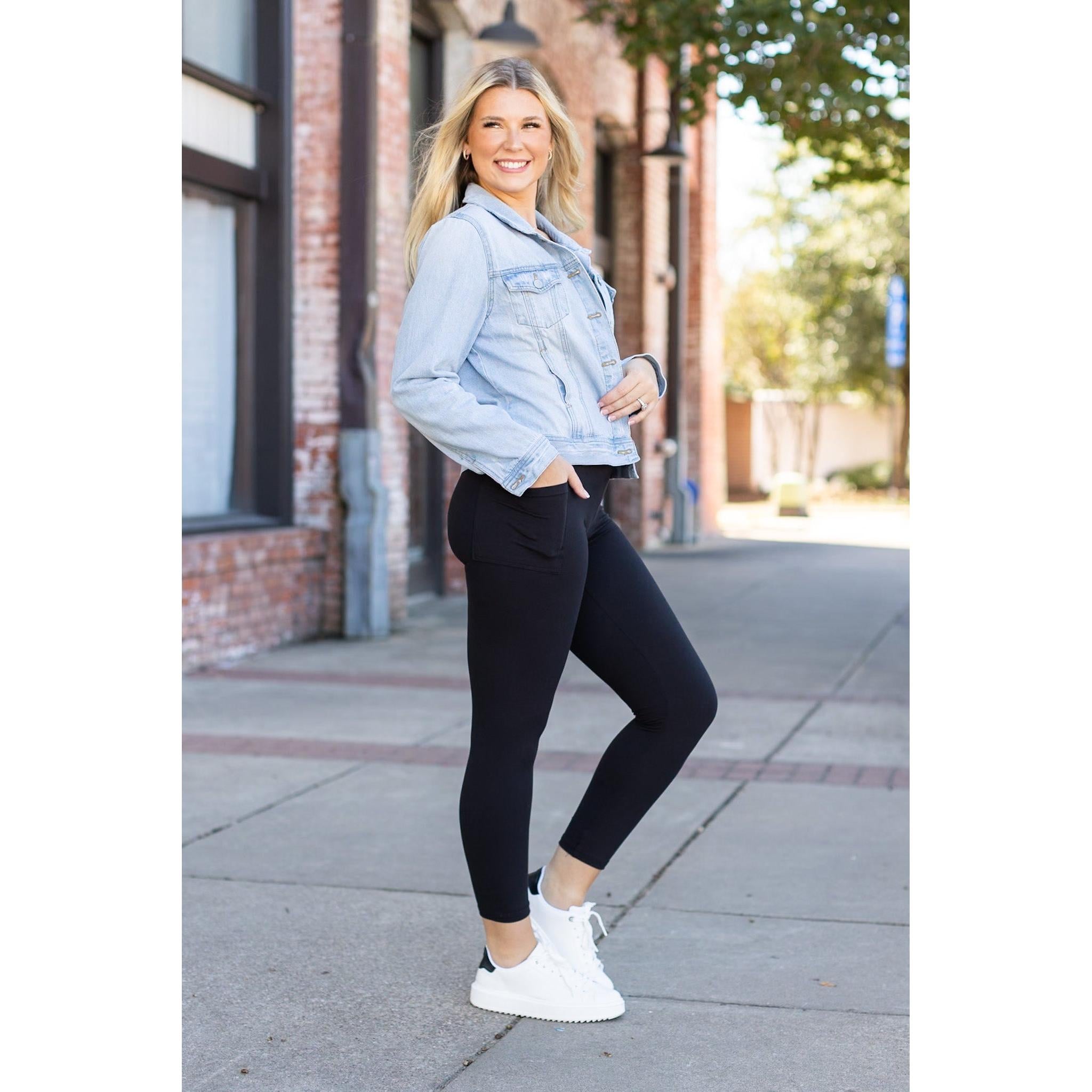 Ready to Ship  | The Lana - BLACK PETITE Leggings with Pockets