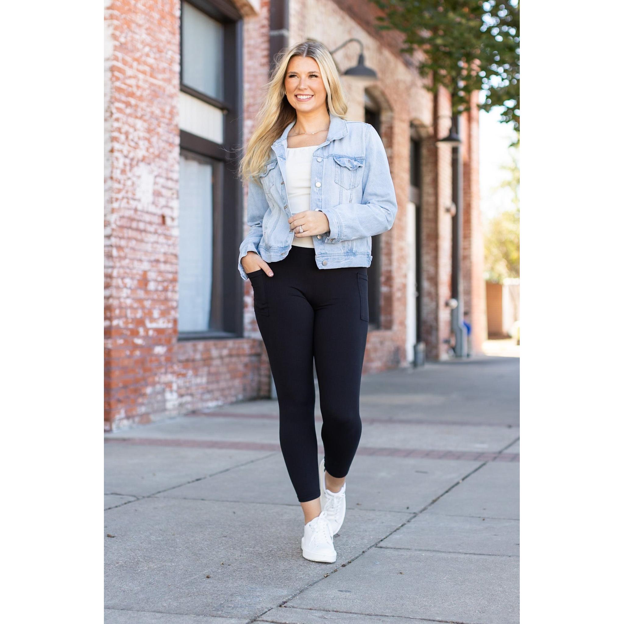 Ready to Ship  | The Lana - BLACK PETITE Leggings with Pockets