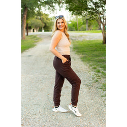 PreOrder | The Brinley - Brown Fleece Joggers