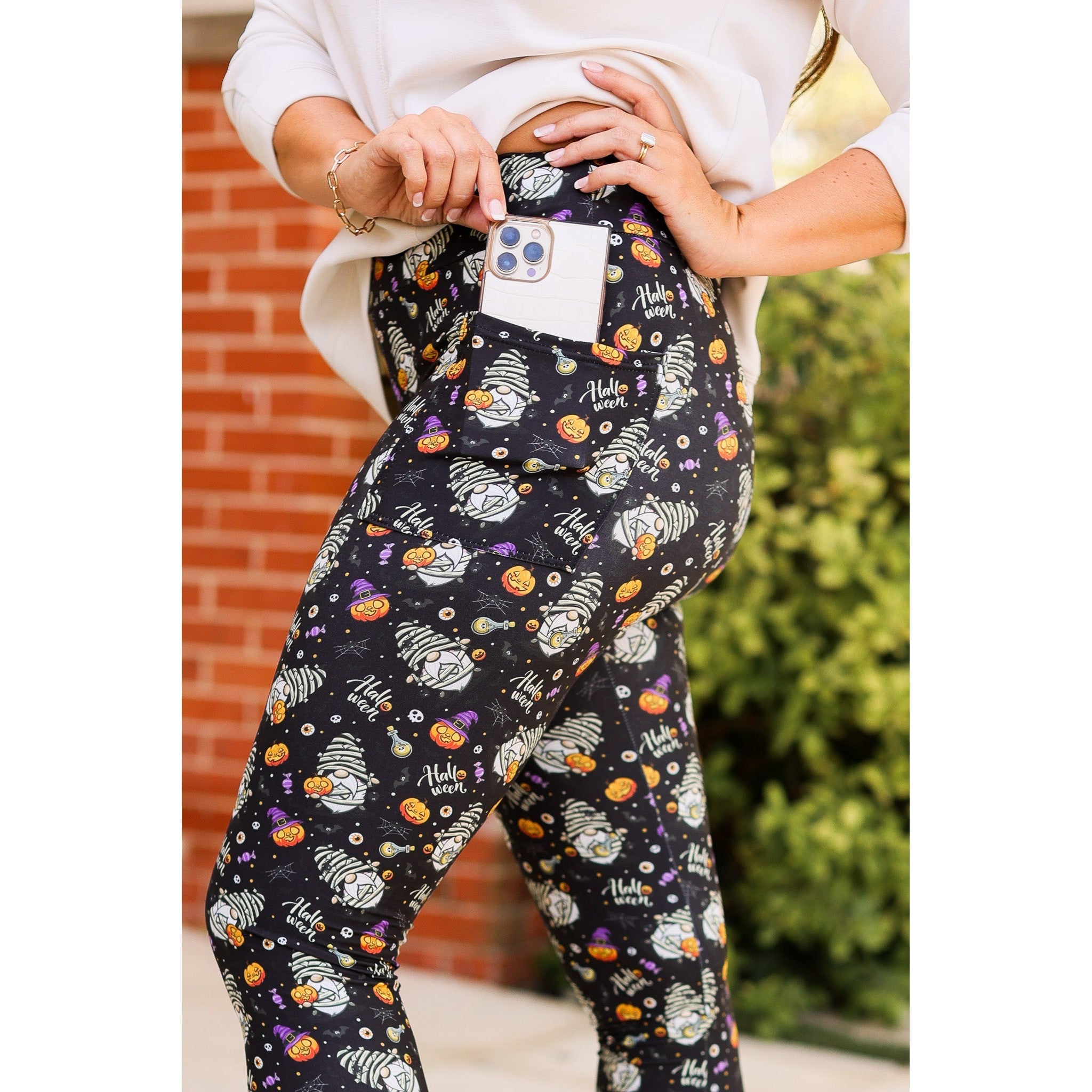 Ready to Ship | Halloween Gnomes Full Length Leggings *