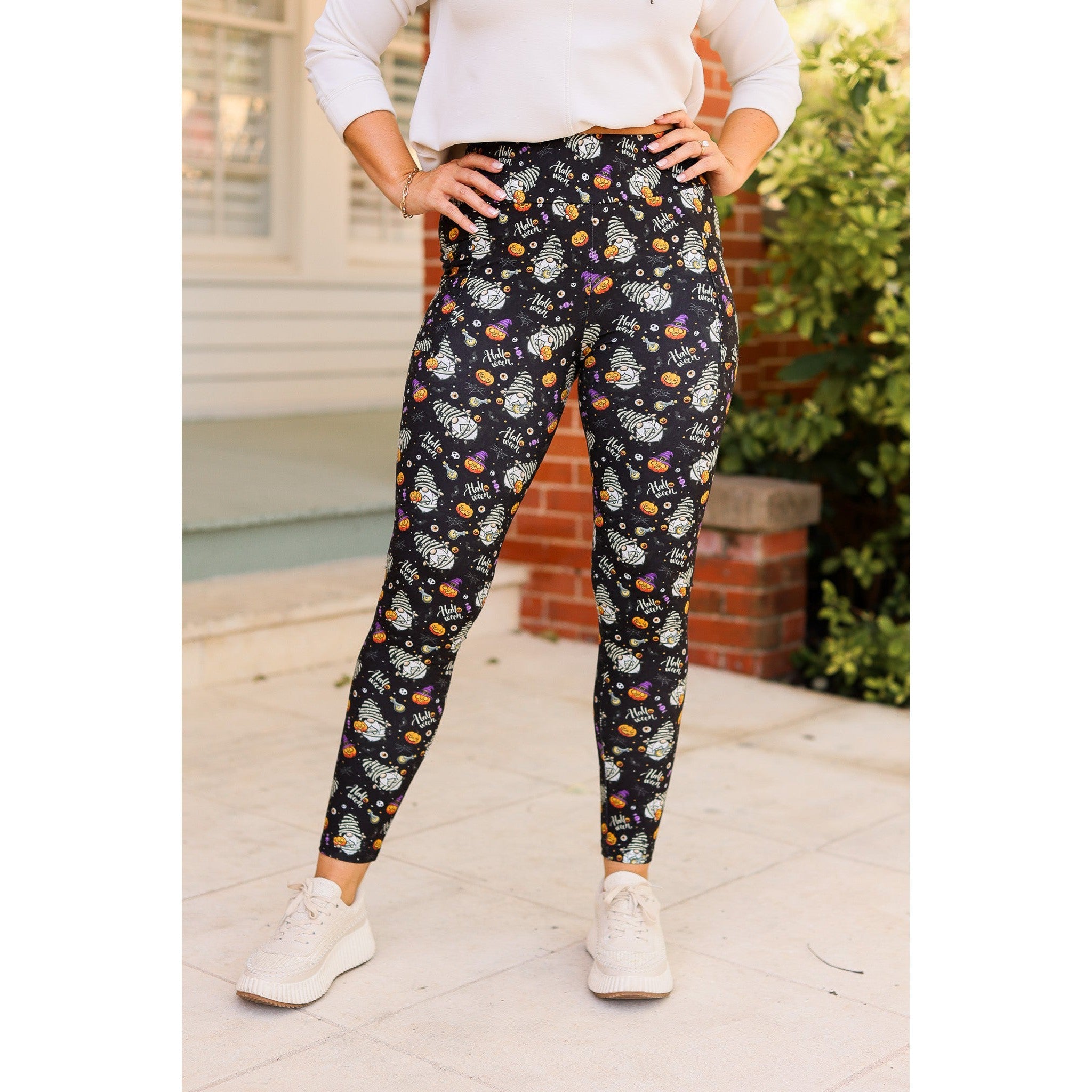 Ready to Ship | Halloween Gnomes Full Length Leggings *