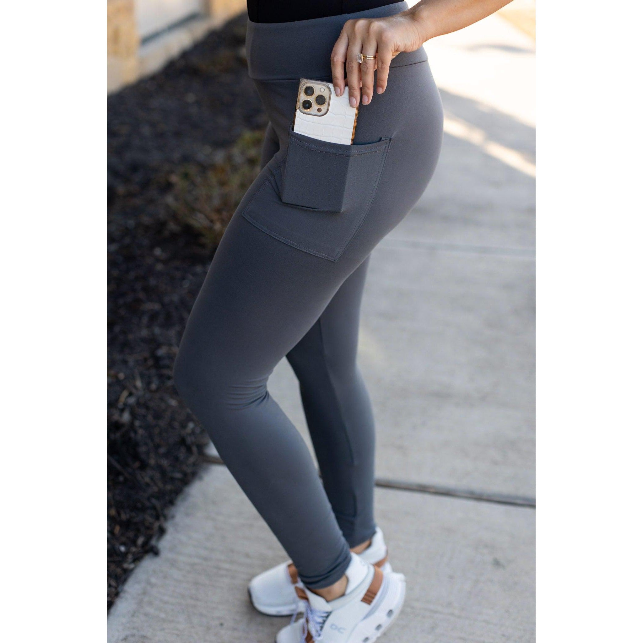 PreOrder  | The Carmen - Charcoal Full Length Leggings with Pockets
