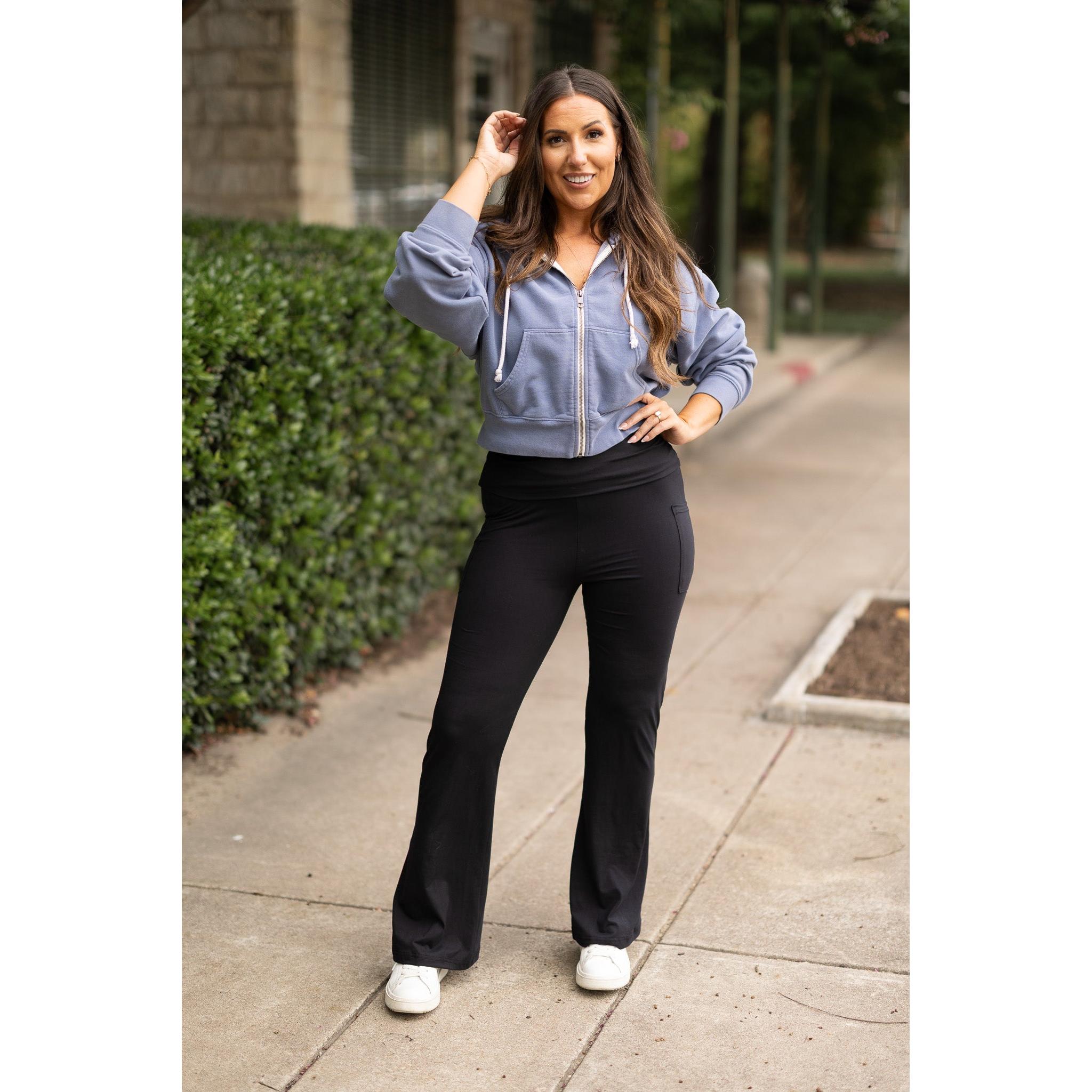 Ready to Ship | The Addison Fold Over Bootcut Leggings