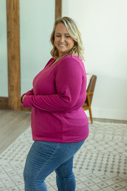 Leah Long Sleeve Top - Magenta