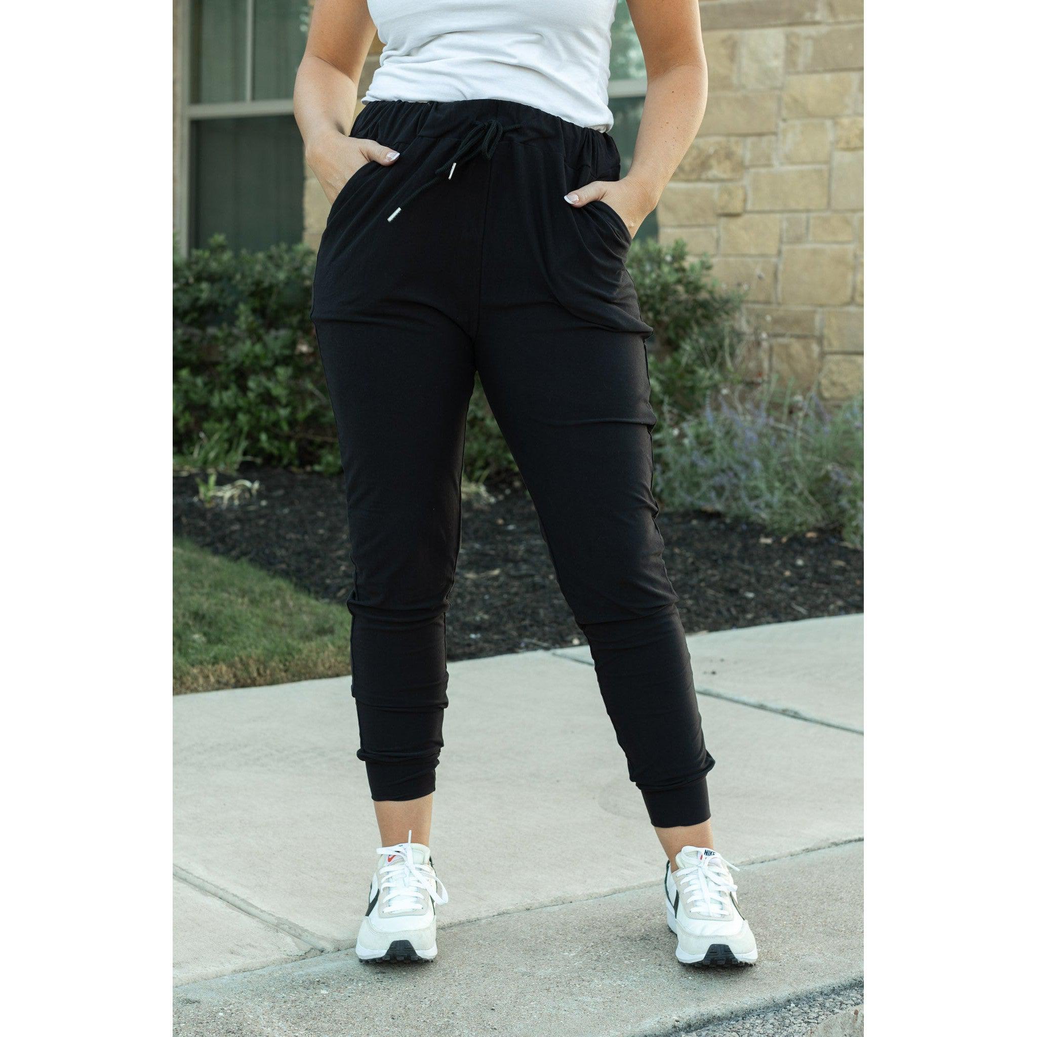 Julia Rose The Reagan black joggers, Women wearing black joggers Luxe Leggings by Julia Rose