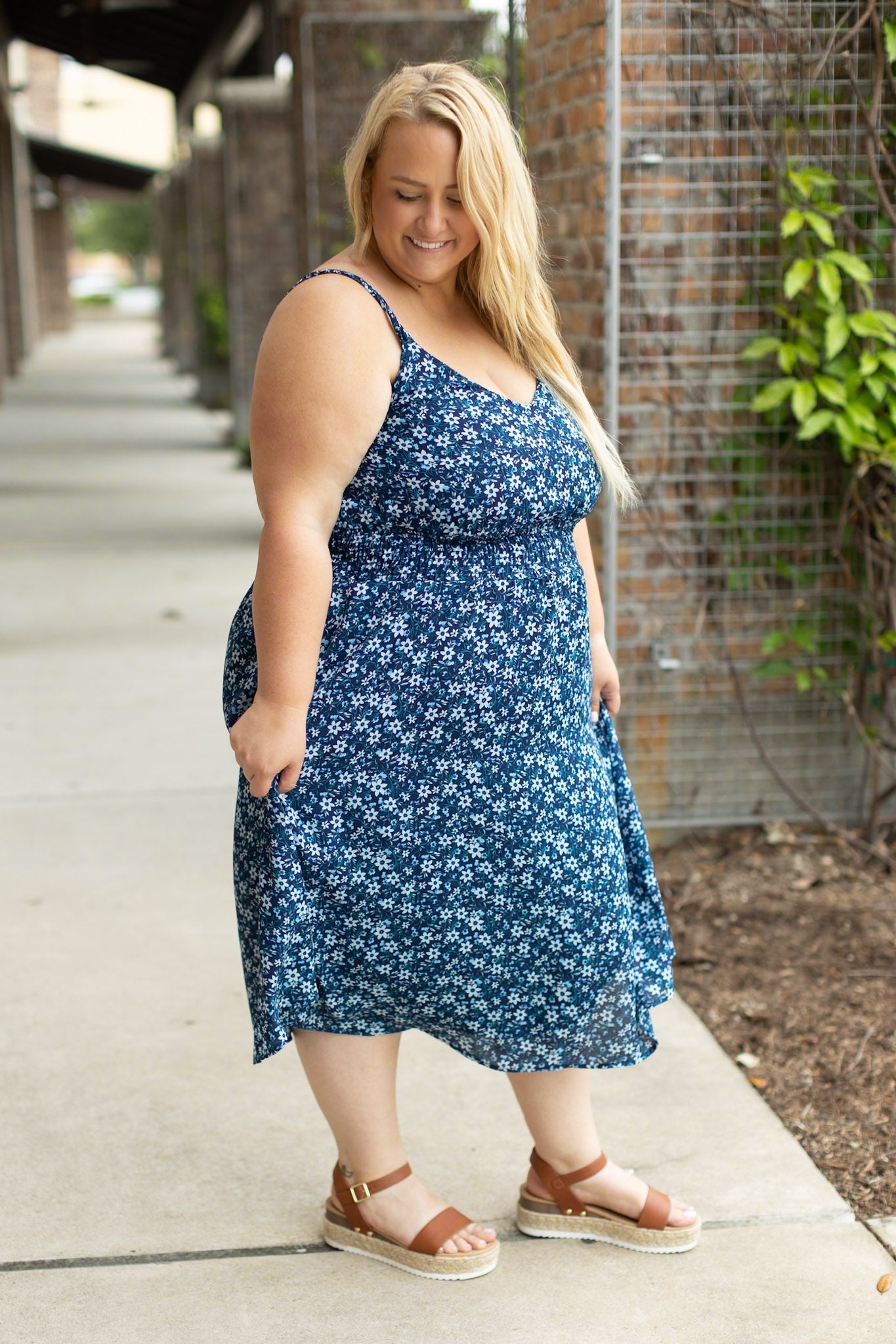 Cassidy Midi Dress - Blue Floral Mix | Summer Dress