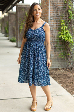 Cassidy Midi Dress - Blue Floral Mix | Summer Dress