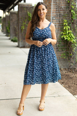 Cassidy Midi Dress - Blue Floral Mix | Summer Dress