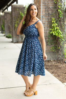 Cassidy Midi Dress - Blue Floral Mix | Summer Dress