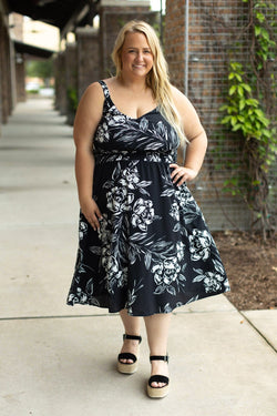 Cassidy Midi Dress - Black and White Floral | Summer Dress