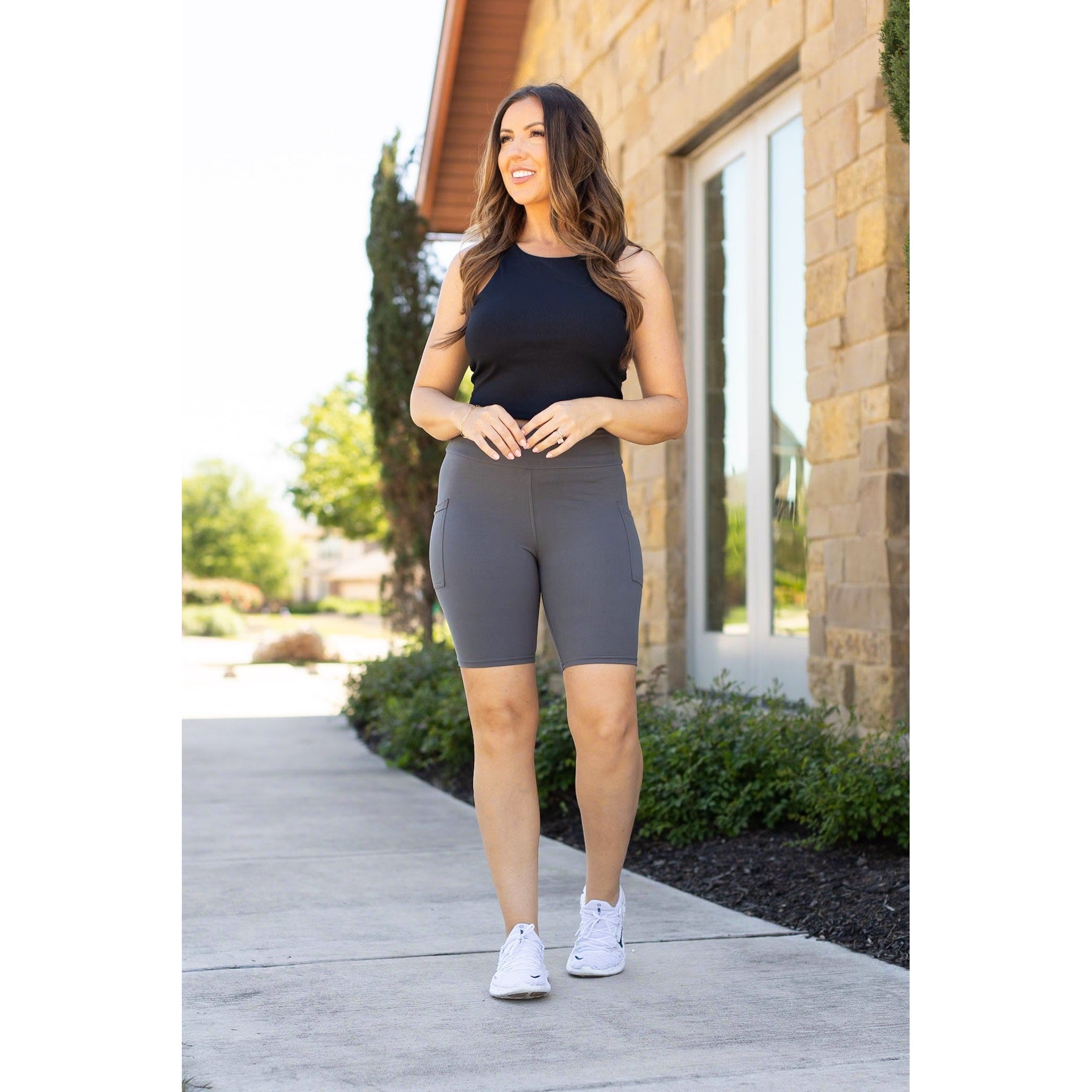 Ready to Ship  | The Christy -  Charcoal BIKER  SHORTS