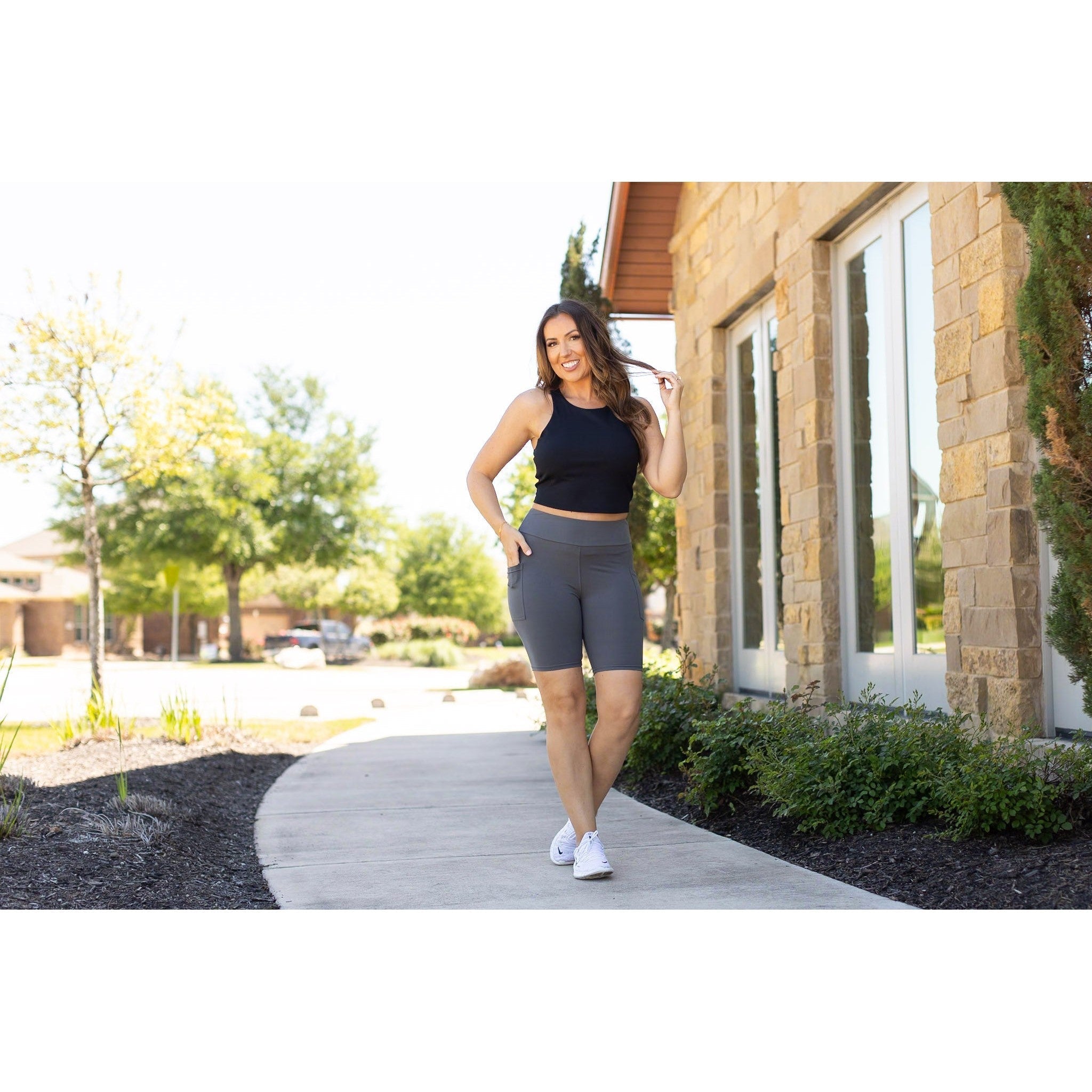 Ready to Ship  | The Christy -  Charcoal BIKER  SHORTS
