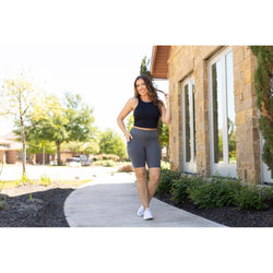 Ready to Ship  | The Christy -  Charcoal BIKER  SHORTS