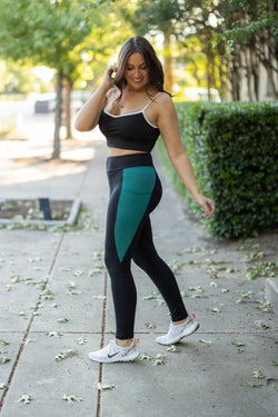 PreOrder | The Gracie- Green Panel Full Length Leggings Round 2