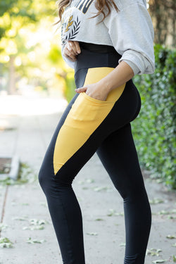 PreOrder | The Yasmine - Yellow Panel Full Length Leggings