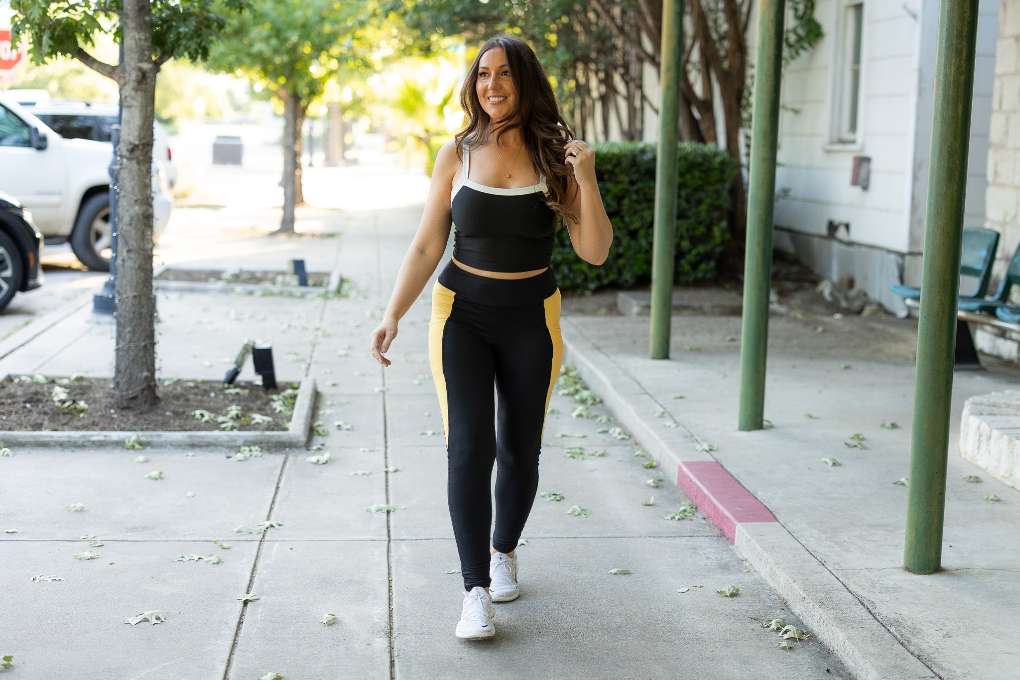 Ready to Ship | The Yasmine - Yellow Panel Full Length Leggings