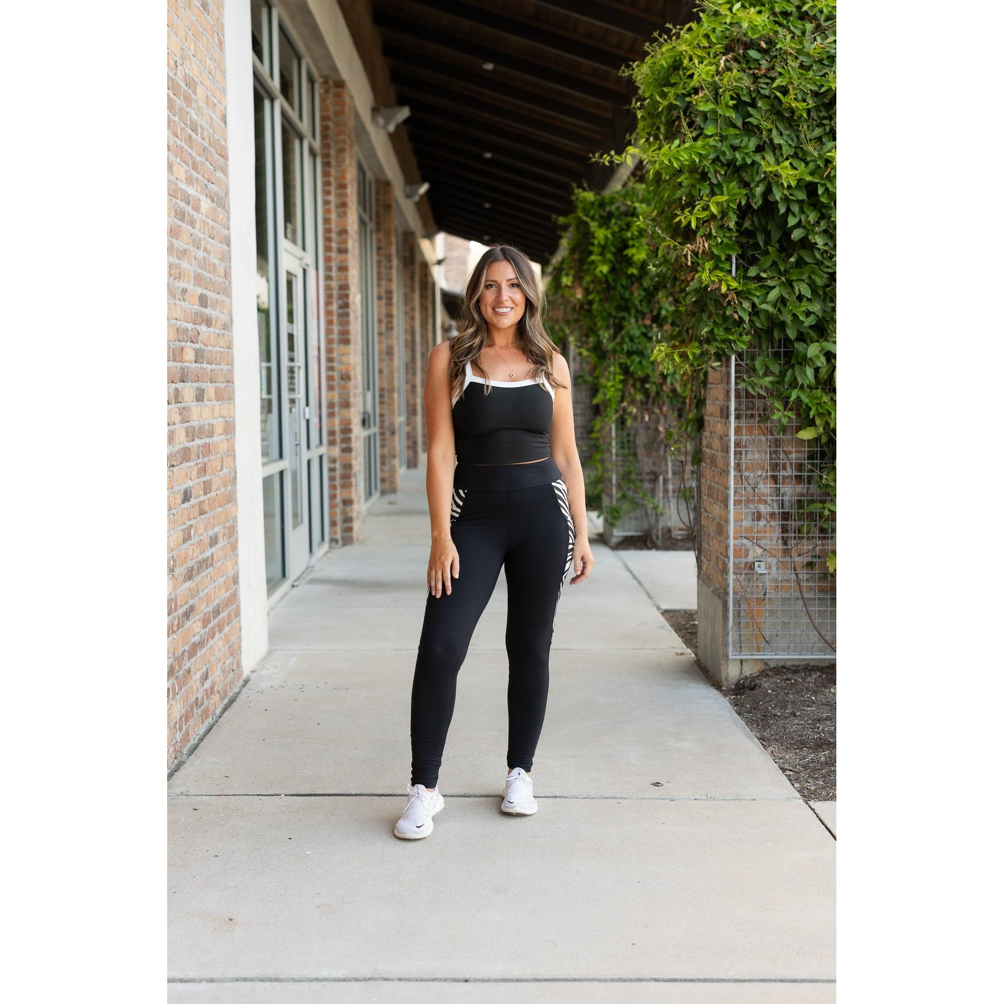 Ready to Ship | The Zola - Zebra Print Panel Leggings