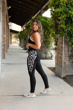 PreOrder | The Carolina - Cow Print Panel Leggings