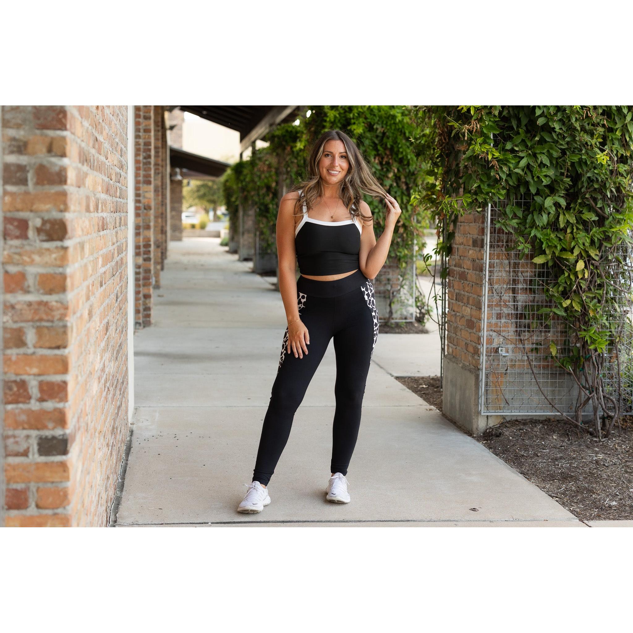 Ready to Ship | The Carolina - Cow Print Panel Leggings